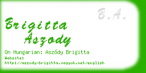 brigitta aszody business card