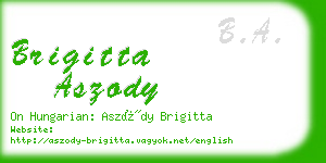 brigitta aszody business card